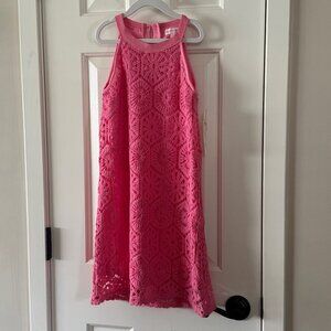 New Design History Girls Pink Crochet Dress Size L Large